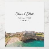 Puglia bruiloft gunst gepersonaliseerde wijn label etiket (Enkel label)