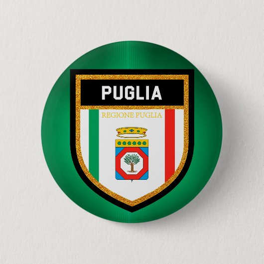 Puglia Flag Ronde Button 5,7 Cm (Voorkant)