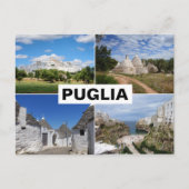 Puglia-huizen, -steden en -landschapscollage briefkaart (Voorkant)