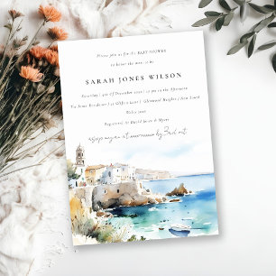 Puglia, Italië Aquarel Landschap Baby Shower Kaart