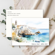 Puglia, Italië Aquarel Landschap Reis