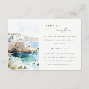 Puglia Italië Aquarel Landschap Trouwreceptie Informatiekaartje