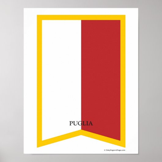 Puglia Italy Region Crest Art Print (Voorkant)