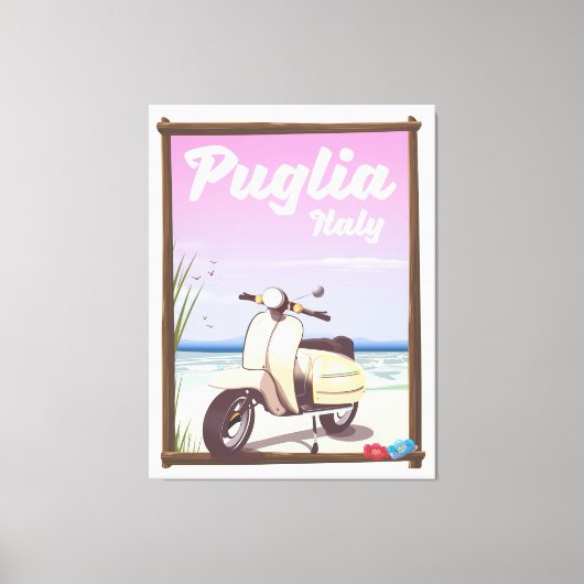 Puglia Italy Travel poster. Canvas Afdruk (Voorkant)