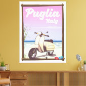 Puglia Italy Travel poster. Canvas Afdruk (Insitu (Woonkamer))