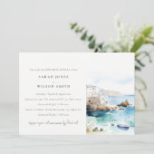 Puglia Italy Watercolor Landscape Rehearsal Dinner Kaart (Staand voorkant)