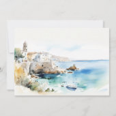 Puglia Italy Watercolor Landscape Rehearsal Dinner Kaart (Achterkant)
