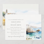 Puglia Italy Watercolor Landscape Rehearsal Dinner Kaart (Voorkant / Achterkant)