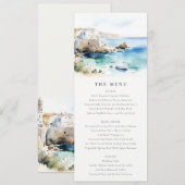 Puglia, Italy Watercolor Landscape Wedding Menu Kaart (Voorkant / Achterkant)
