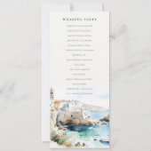 Puglia, Italy Watercolor Landscape Wedding Program Kaart (Achterkant)