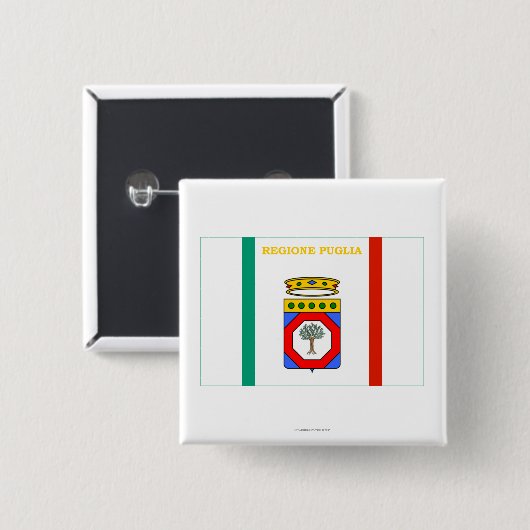 Puglia Vierkante Button 5,1 Cm (Voorkant /achterkant)