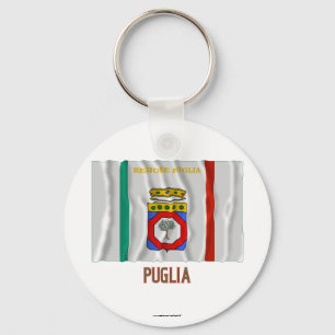 Puglia waving flag with name sleutelhanger