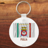 Puglia waving flag with name sleutelhanger (Voorkant)
