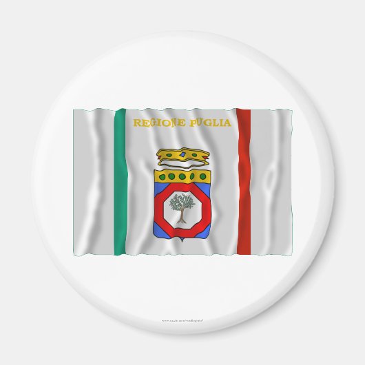 Puglia zwaaiende vlag magneet (Voorkant)