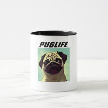 PUGLIFE Pug Dog Mok Shot Schattigee Eyes