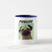PUGLIFE Pug Puppy Dog Mok Shot Cute Eyes Portret (Midden)