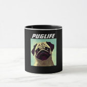 PUGLIFE Pug Puppy Ever Mok Shot Cute Portret (Midden)