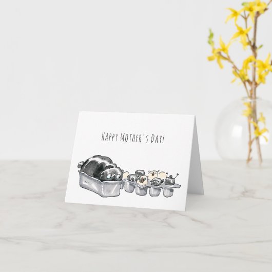 Pugloaf en Puppymuffins grappige Moederdag kaart (Gele Bloem)