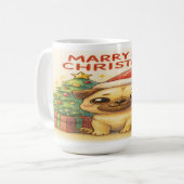 Pugmas: Cute Christmas Pug Mug Koffiemok (Voorkant links)