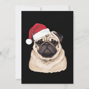 Pugmas Pug Kerstmuts Kerstmis Xmas Vakantie Kaart
