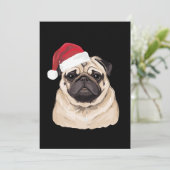 Pugmas Pug Kerstmuts Kerstmis Xmas Vakantie Kaart (Staand voorkant)