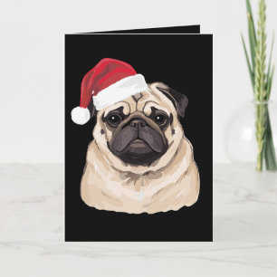 Pugmas Pug Kerstmuts Kerstmis Xmas Vakantie Kaart