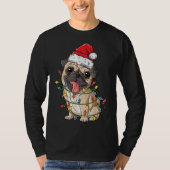 Pugmas voor kerstmis met kerstbomen t-shirt (Voorkant)