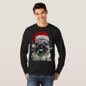 Pugmas voor kerstmis met kerstbomen t-shirt (Voorkant volledig)