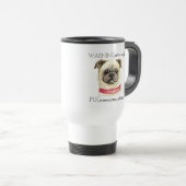 Pugnacious Attitude van vóór de koffie met Pug Reisbeker (Voorkant rechts)