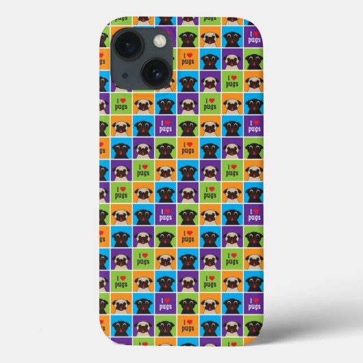 Pugnacious Gifts I Love Pugs iphone 6 Hoesje (Achterkant)