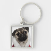 Pugpuppy (6 maanden oud) met kerstmis sleutelhanger (Voorkant)