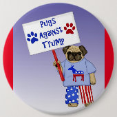 Pugs against Trump Ronde Button 6,0 Cm (Voorkant)