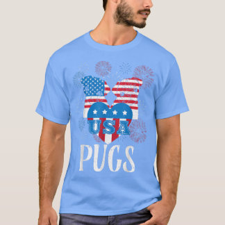 Pugs American Flag Celebration Pug Enthusiast Pug T-shirt