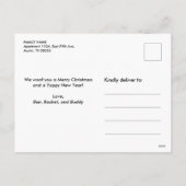 PUGS AND KISESS HONDENTHEMA KERSTMIS FOTO FEESTDAGENKAART (Achterkant)