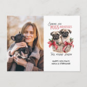 PUGS AND KISESS HONDENTHEMA KERSTMIS FOTO FEESTDAGENKAART (Voorkant)