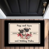 Pugs and Kisses Holiday Wishes Hondenliefhebber Mo Deurmat