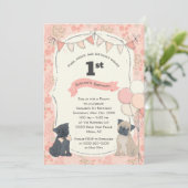 Pugs and Kisses Puppy Hondenfoto Verjaardag Kaart (Staand voorkant)