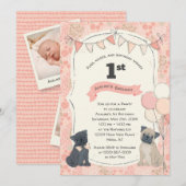 Pugs and Kisses Puppy Hondenfoto Verjaardag Kaart (Voorkant / Achterkant)