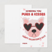 Pugs and Kisses Valentine's Day Card Notitiekaartje (Voorkant / Achterkant)
