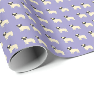 Pugs, Bleek Paars Cadeaupapier