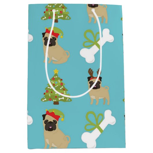 Pugs, Botten en bomen Medium Cadeauzakje (Voorkant)