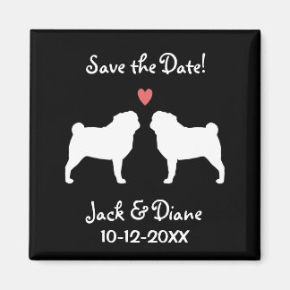 Pugs Bruiloft Bewaar de Datum Magneet