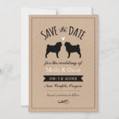 Pugs Bruiloft Bewaar de Datum Uitnodiging Magnetische Uitnodiging (Voorkant)