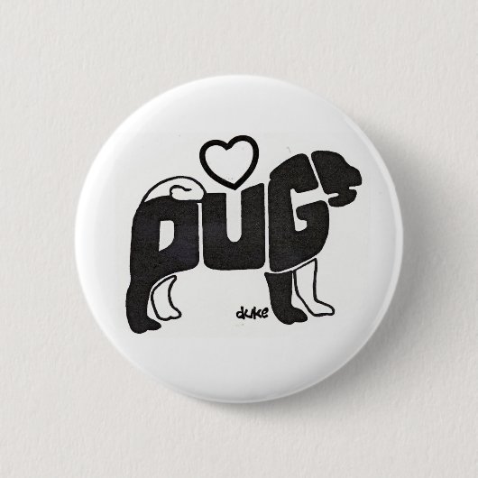 PUGS-BUTTONNEN RONDE BUTTON 5,7 CM (Voorkant)
