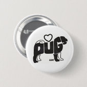 PUGS-BUTTONNEN RONDE BUTTON 5,7 CM (Voorkant /achterkant)