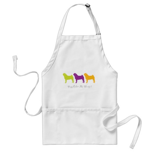 Pugs Color My World Standaard Schort (Voorkant)