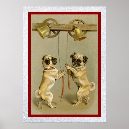  pugs die het poster van het nieuwe jaar belleren (Voorkant)