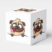 Pugs, dieren, puppies, schattig! Vierbox Bedankdoosjes (Voorkant Zijde)