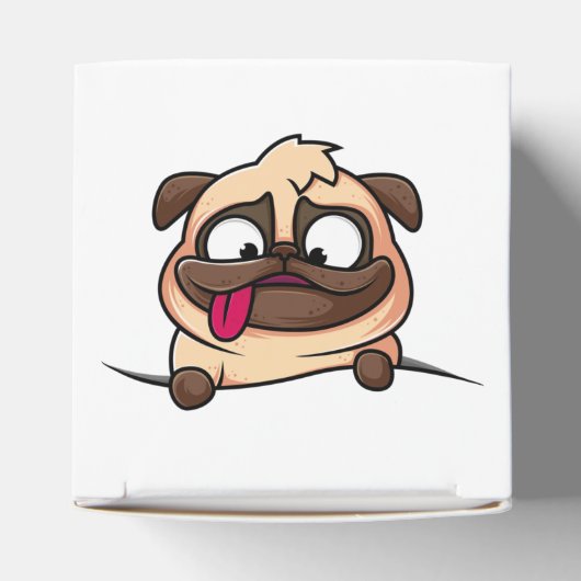 Pugs, dieren, puppies, schattig! Vierbox Bedankdoosjes (Bovenkant)