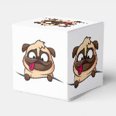 Pugs, dieren, puppies, schattig! Vierbox Bedankdoosjes (Achterkant)